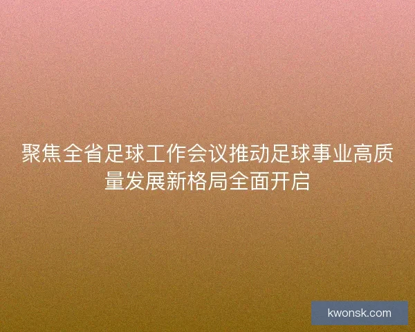 聚焦全省足球工作会议推动足球事业高质量发展新格局全面开启